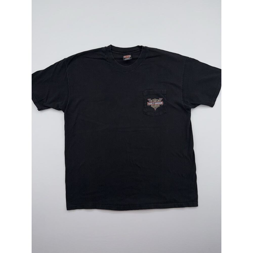 Vintage 90s Hawk Harley Davidson Motorcycle Biker XL Men’s Black